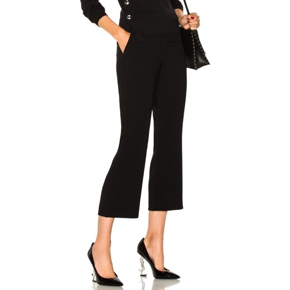 ALTUZARRA Nettle Black Crepe Cropped Trouser Pants Kick Flare Size 38 - Picture 3 of 13